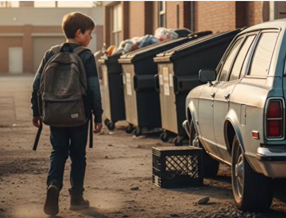 Boy Walks Home from School